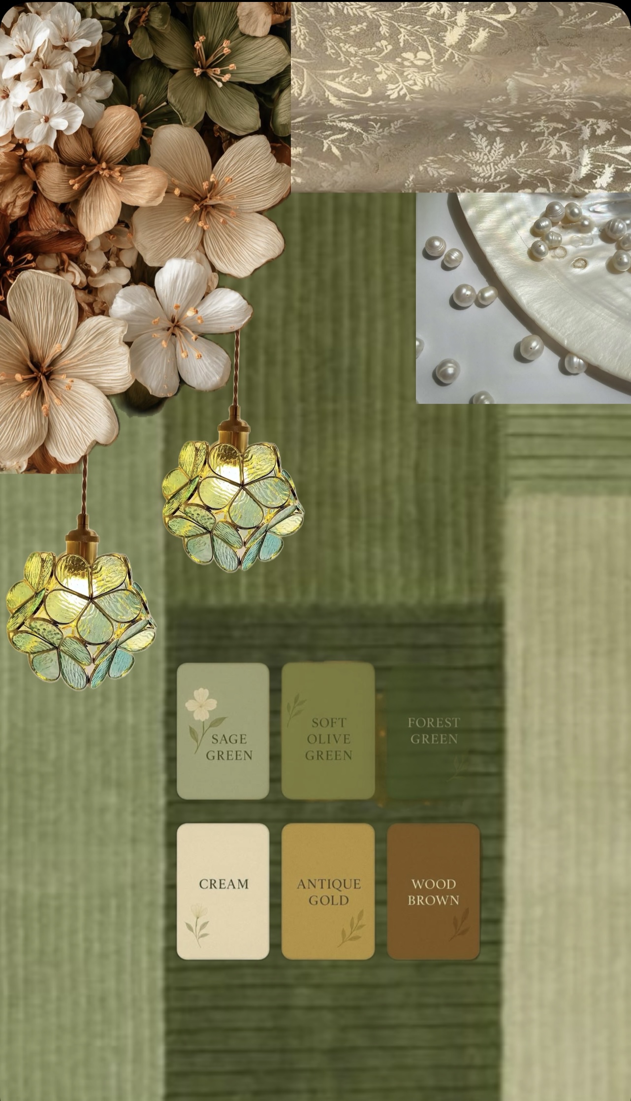 Sage Green Botanical Decor mood board