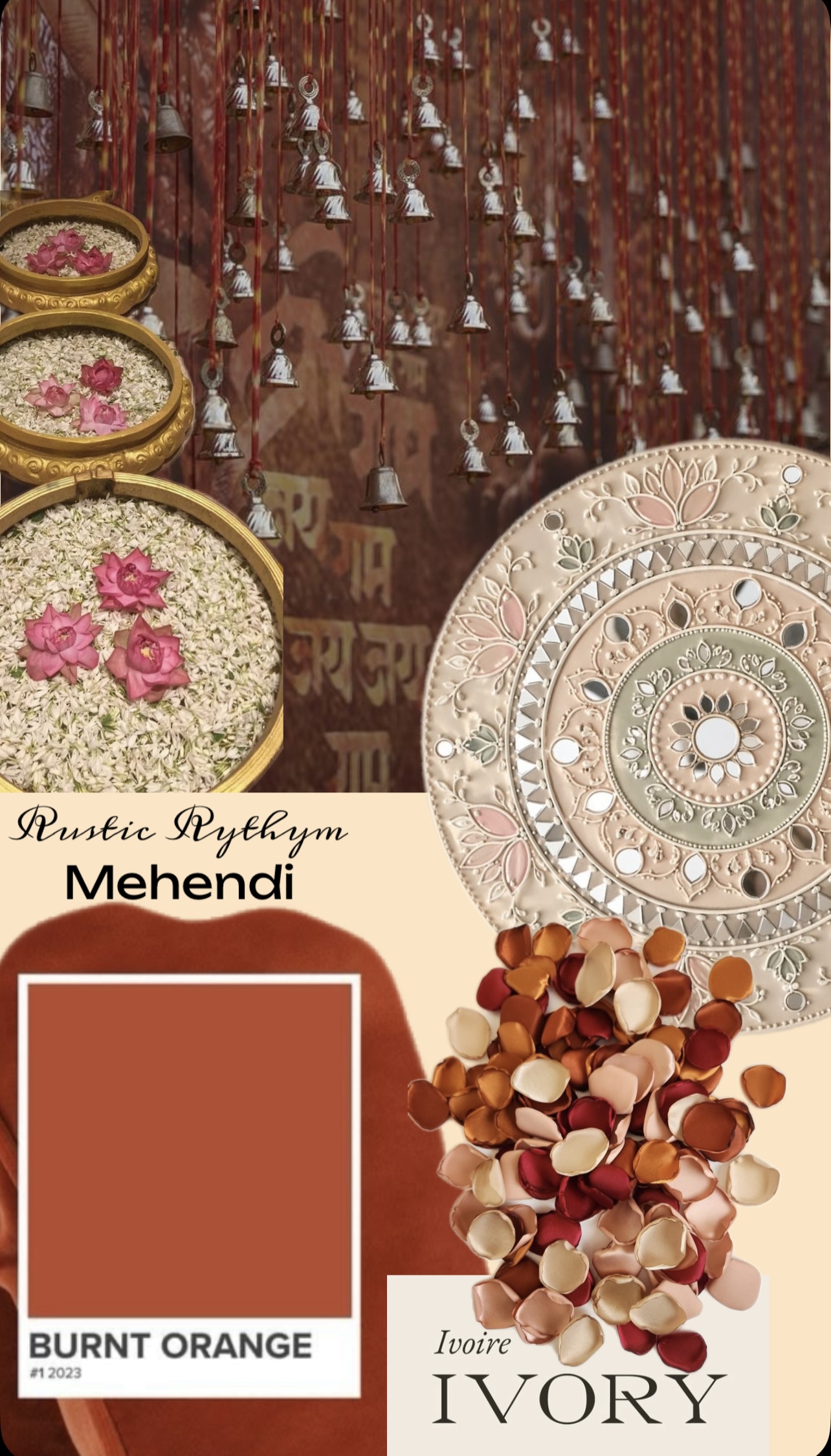 Rustic Rhythm Mehendi mood board