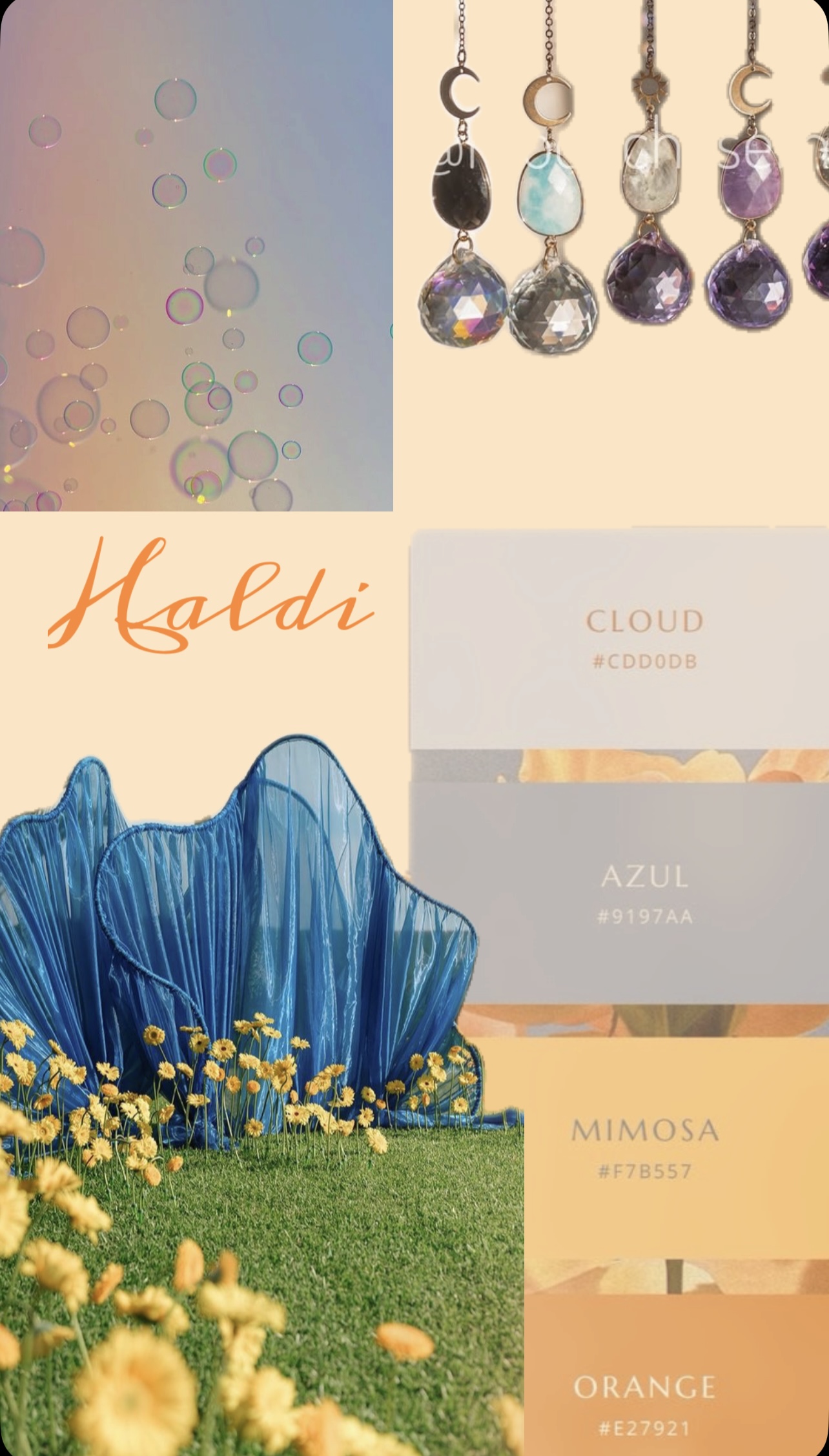 Haldi Cloud and Azul Palette mood board