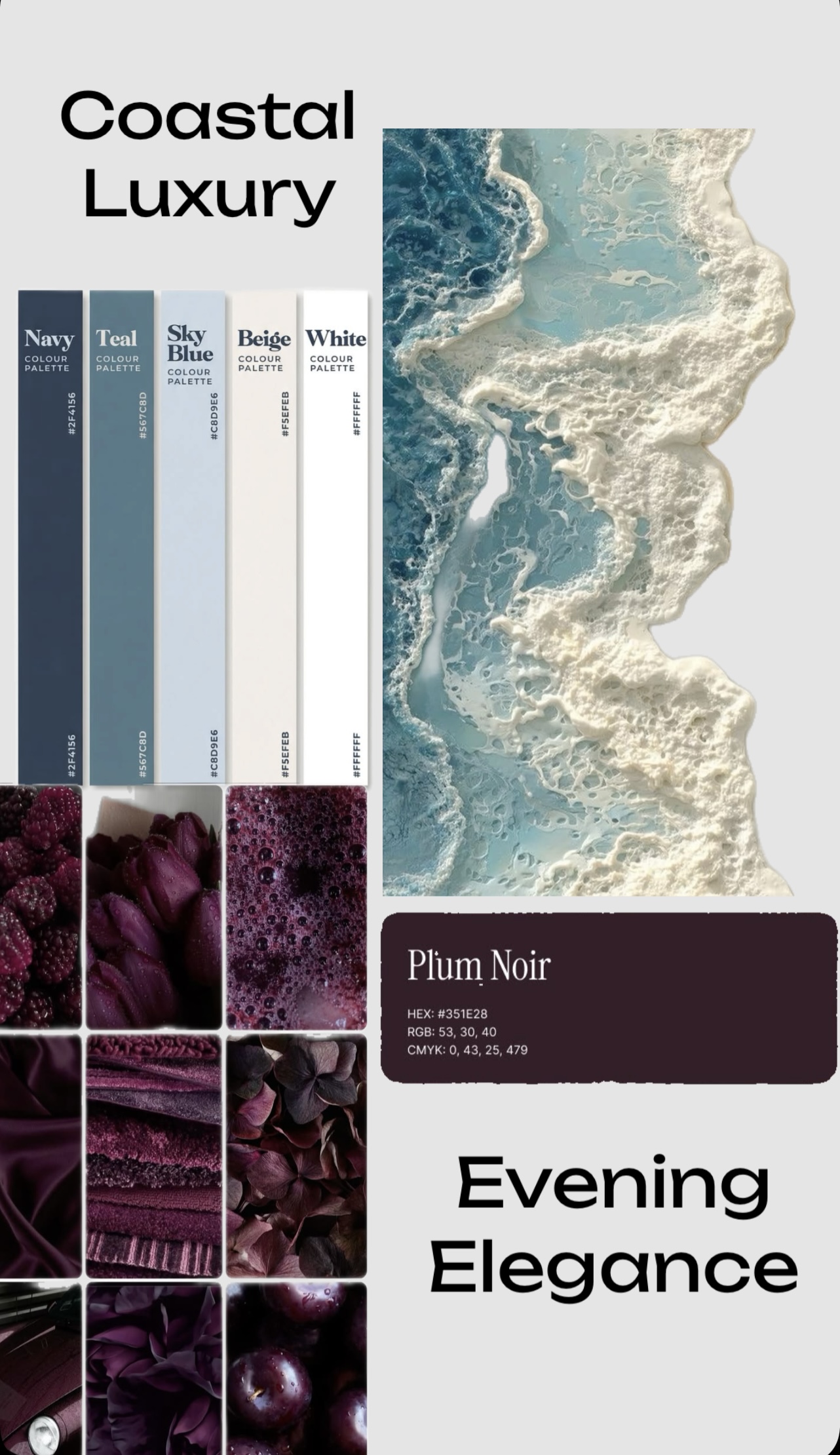 Coastal Evening Elegance mood board